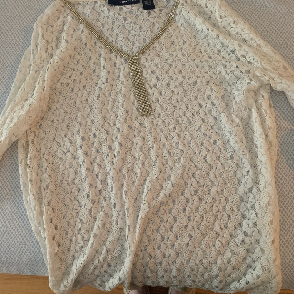 Embroidered lace overlay